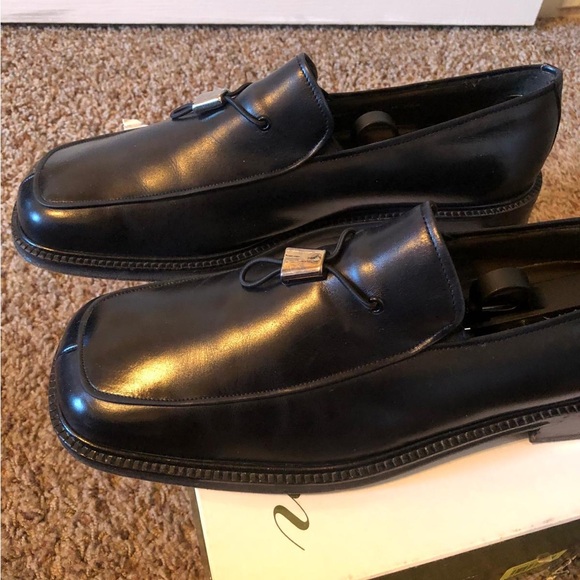 All leather black mens slip on shoes - Picture 2 of 4